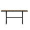 Emma and Oliver Fena 59" x 35.5" Outdoor X-Frame Dining Table with Faux Teak Poly Slat Top and Metal Frame